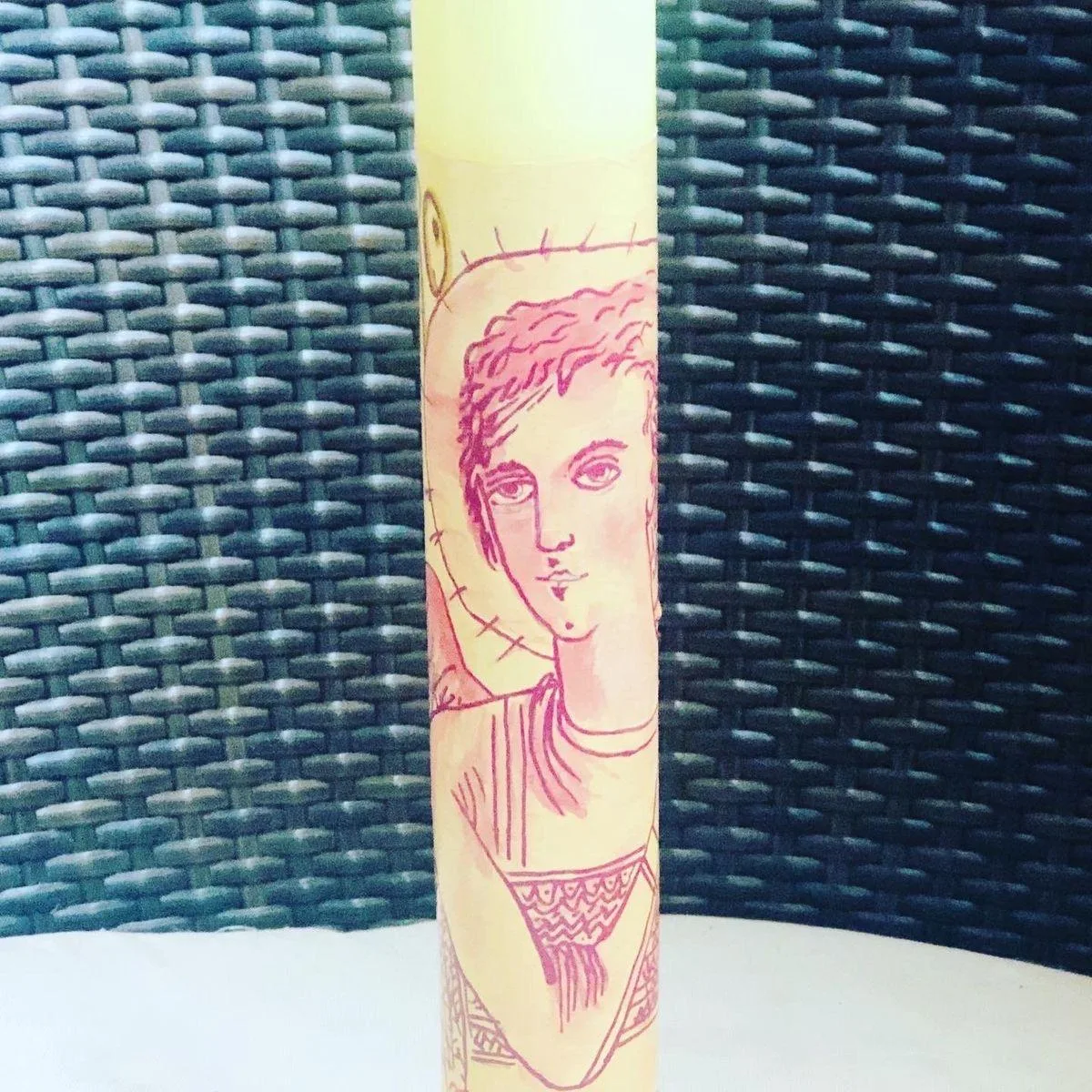 Vela de bautizo elaborada pintada a mano, referencia BZ-E-11