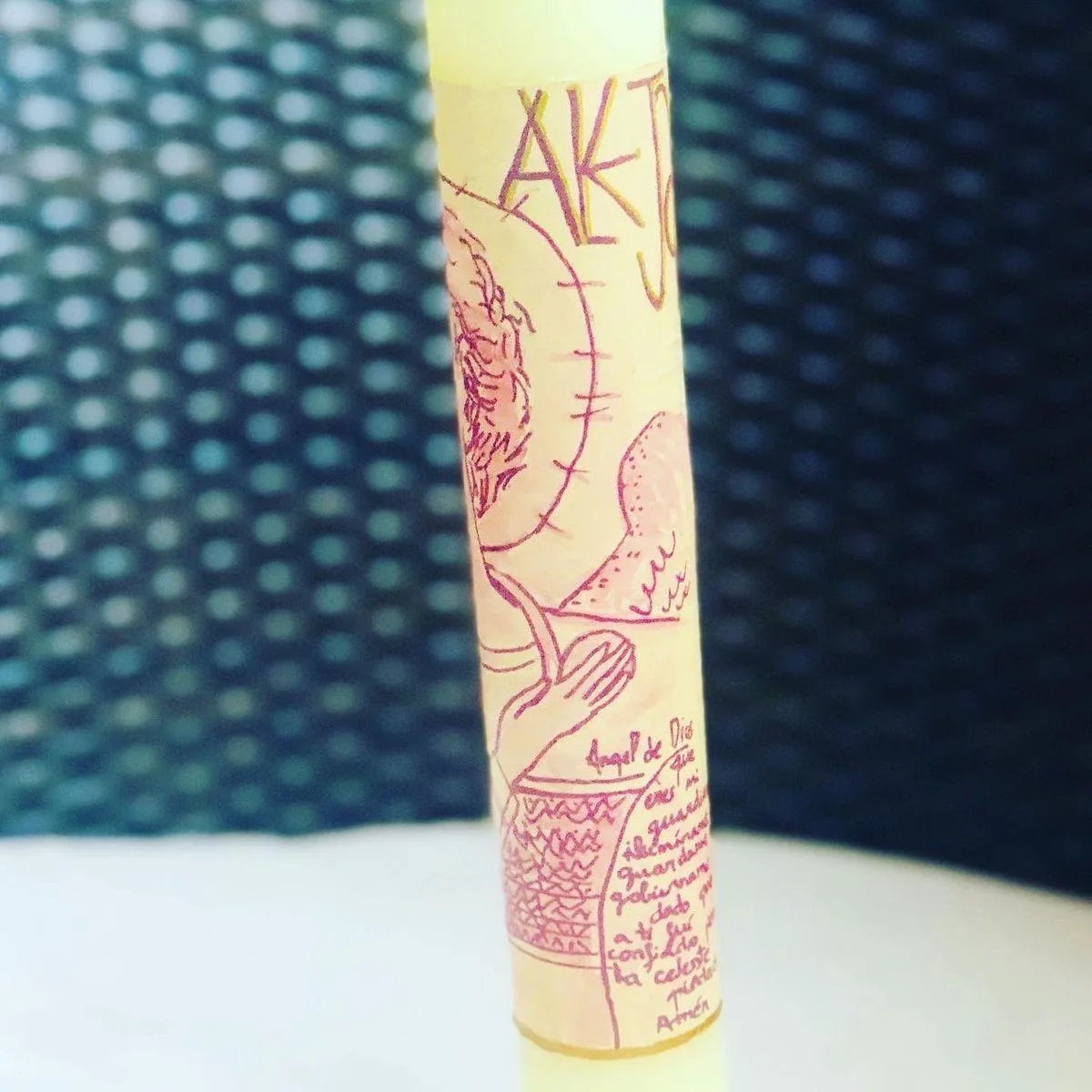 Vela de bautizo elaborada pintada a mano, referencia BZ-E-14