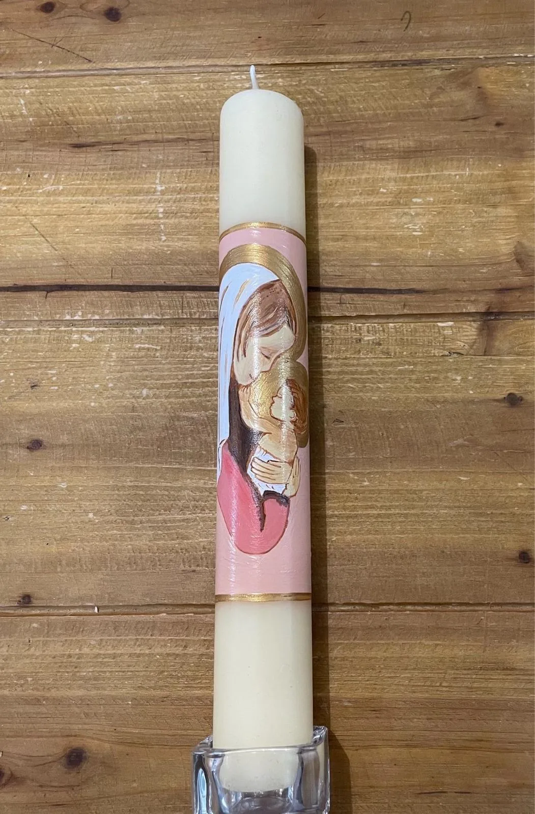 Vela de bautizo elaborada pintada a mano, referencia BZ-E-26