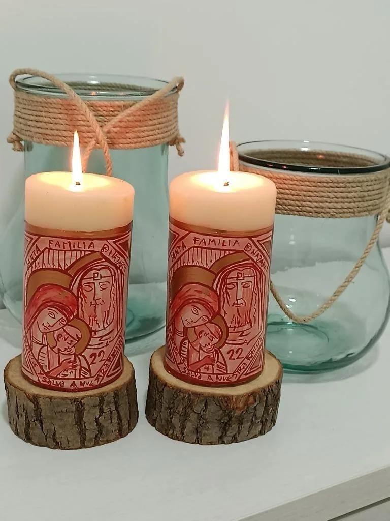 Vela de mesa y boda básica pintada a mano, referencia MB-B-05