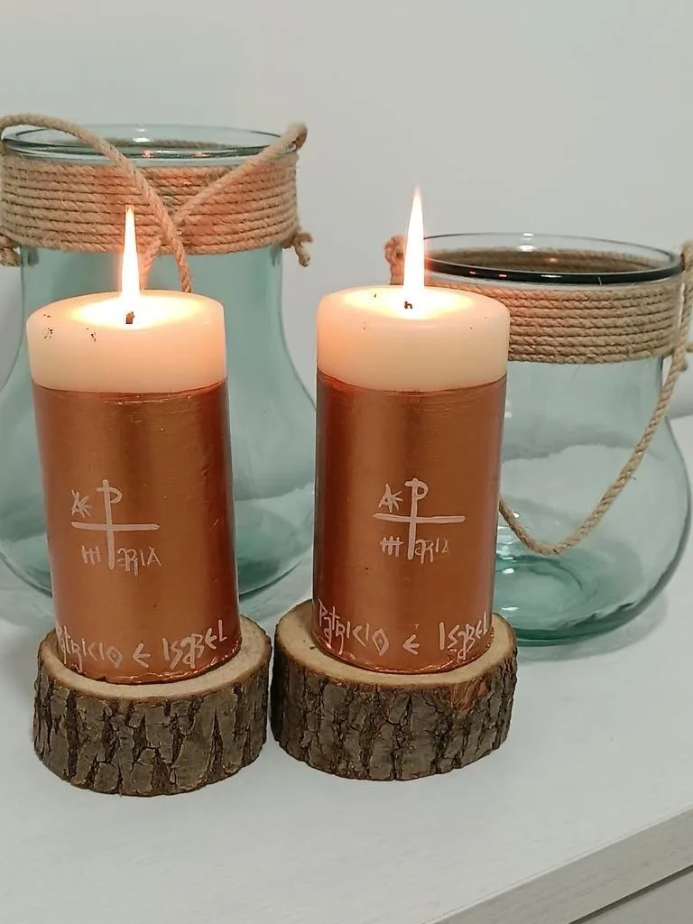 Vela de mesa y boda básica pintada a mano, referencia MB-B-06