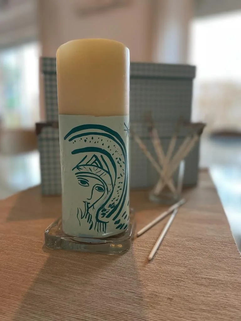 Vela de mesa y boda básica pintada a mano, referencia MB-B-20
