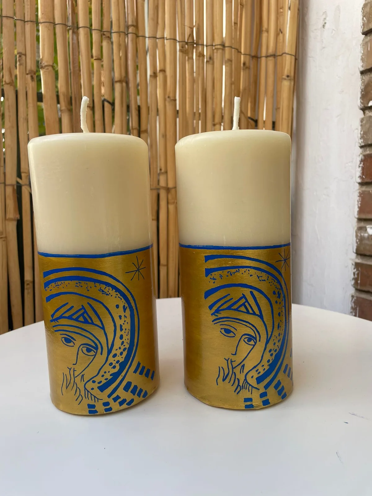 Vela de mesa y boda básica pintada a mano, referencia MB-B-22