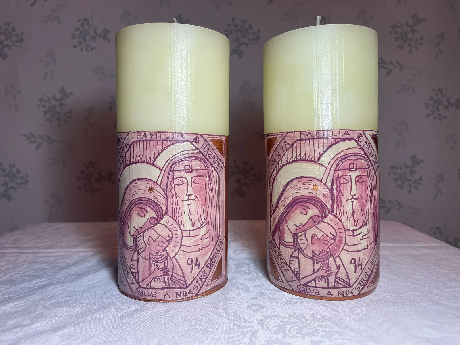Vela de mesa y boda básica pintada a mano, referencia MB-B-23
