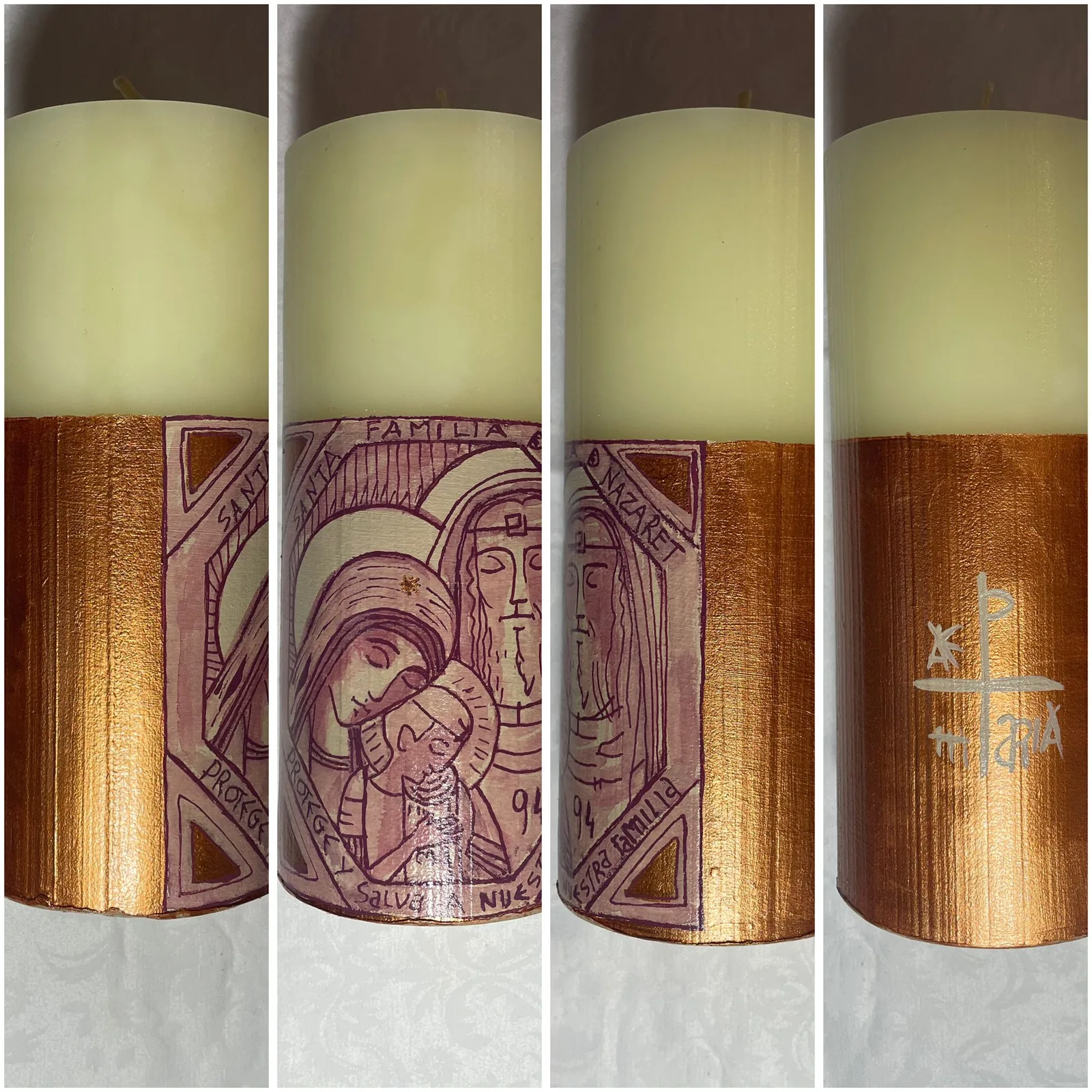 Vela de mesa y boda básica pintada a mano, referencia MB-B-24
