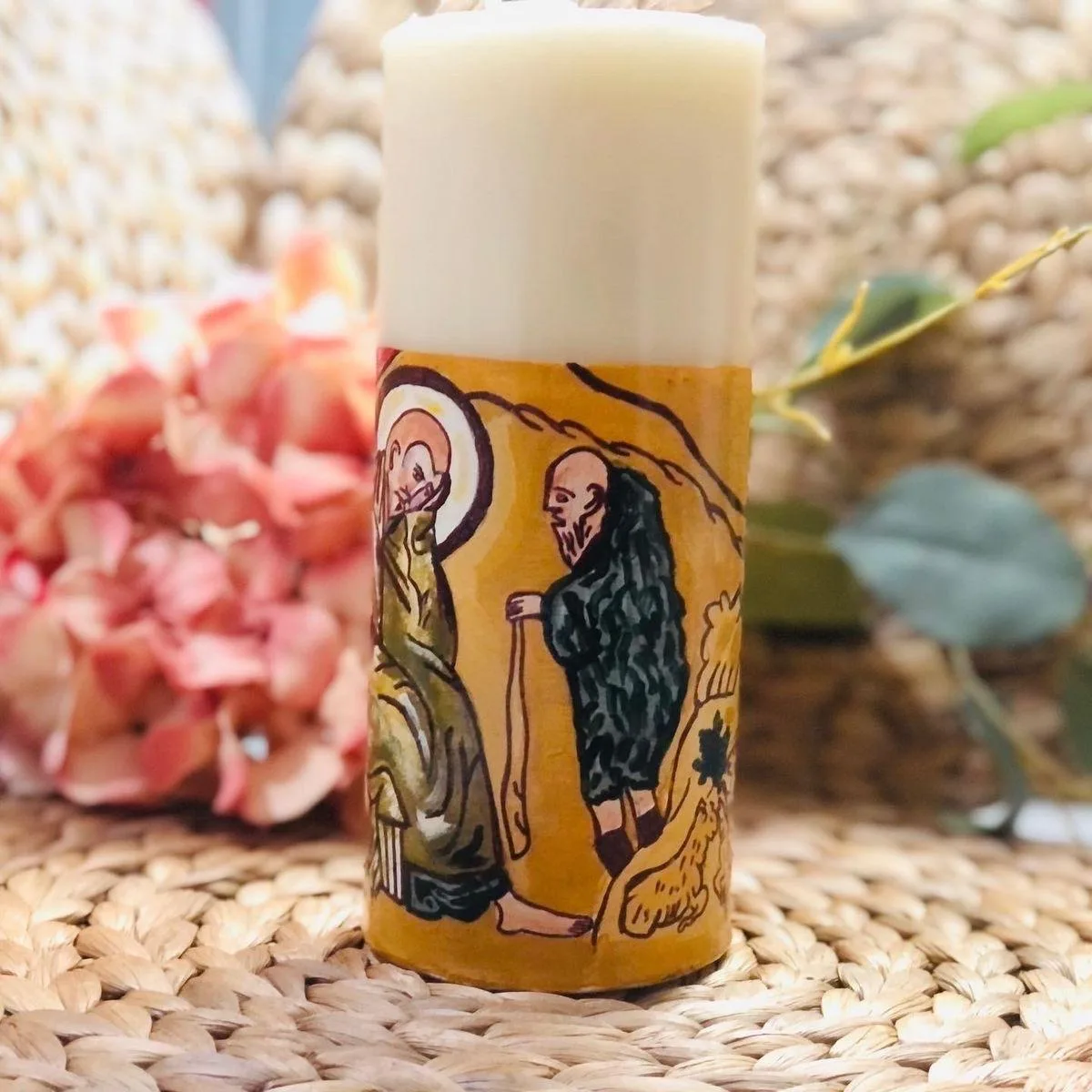 Vela de mesa y boda elaborada pintada a mano, referencia MB-E-03