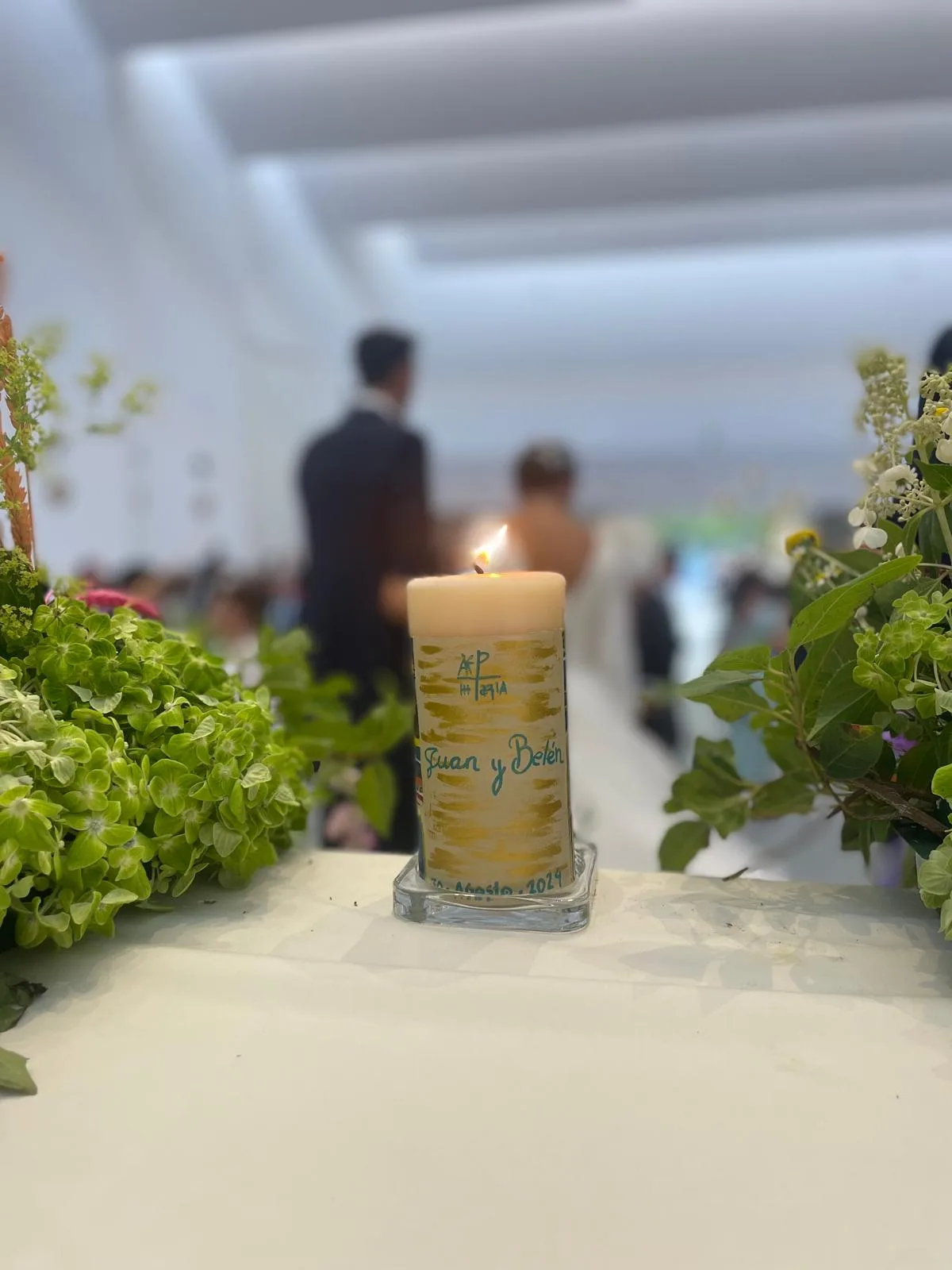 Vela de mesa y boda elaborada pintada a mano, referencia MB-E-06